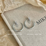 Silver Teardrop Hoop Earrings