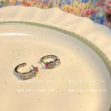 Colorful Gemstone Mini Hoop Earrings