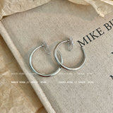 Silver Teardrop Hoop Earrings