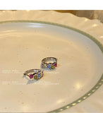 Colorful Gemstone Mini Hoop Earrings