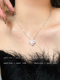 Leaf-shaped Rhinestone Necklace