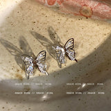 Butterfly Rhinestone Stud Earrings