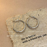 Silver Teardrop Hoop Earrings