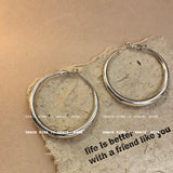 Silver Teardrop Hoop Earrings