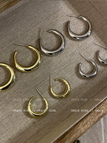 Gold Huggie Hoop Earrings