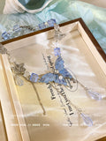 Blue Crystal Butterfly Necklace