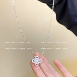 Leaf-shaped Rhinestone Necklace