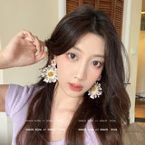 Yellow Daisy Floral Drop Earrings