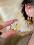 Two-tone Gold Huggie Hoop Earrings