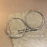 Silver Teardrop Hoop Earrings