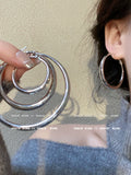 Silver Teardrop Hoop Earrings