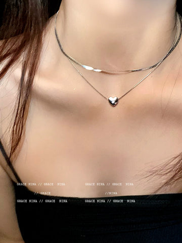 Silver Heart Pendant Necklace