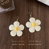 Yellow Daisy Floral Drop Earrings