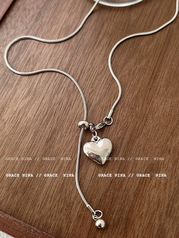Silver Heart Pendant Necklace