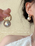 Pearl & Yellow Floral Drop Earrings