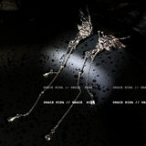 Silver Spiral Tassel Clip-on Earrings