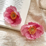 Yellow Daisy Floral Drop Earrings