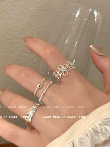 Silver Chain Stackable Rings