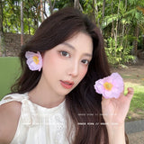 Yellow Daisy Floral Drop Earrings