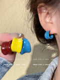 Colorful Resin Hoop Earrings