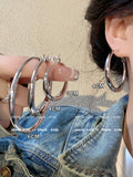 Silver Teardrop Hoop Earrings